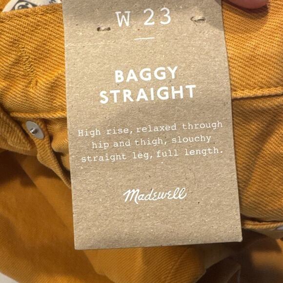 Madewell Baggy Straight Jeans Womens Size 23 Garment Dyed High Rise Ochre Fresco - Picture 7 of 8